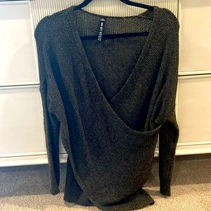 Design Lab Olive Green Wrap Sweater